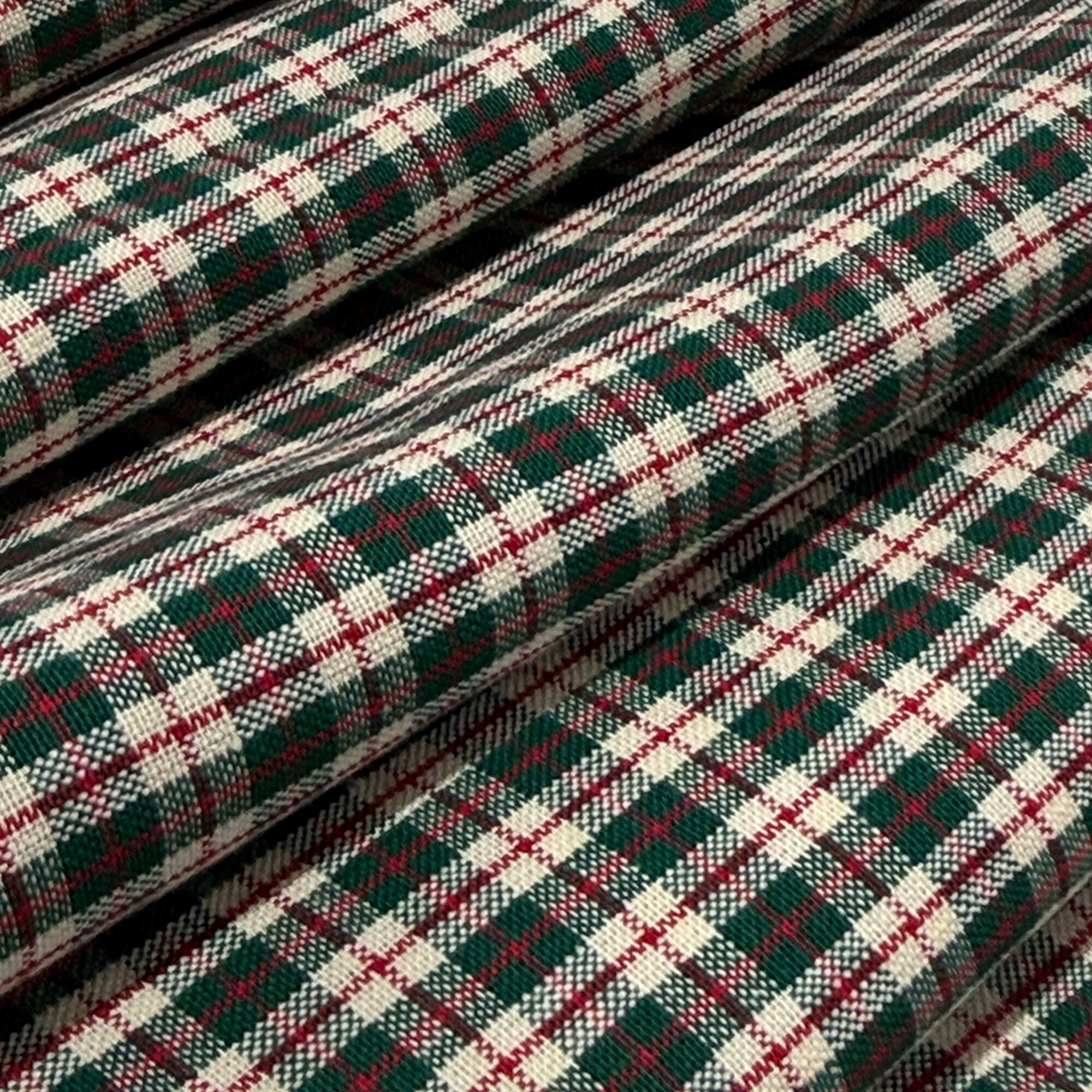 Feldman Green & Red Small Homespun Plaid Cotton Fabric